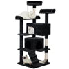 56" Black Cat Tower Multi-Level Indoor Cat Tree with 2 Condo Furniture & Activity Center Funny Scratching Posts & Toys