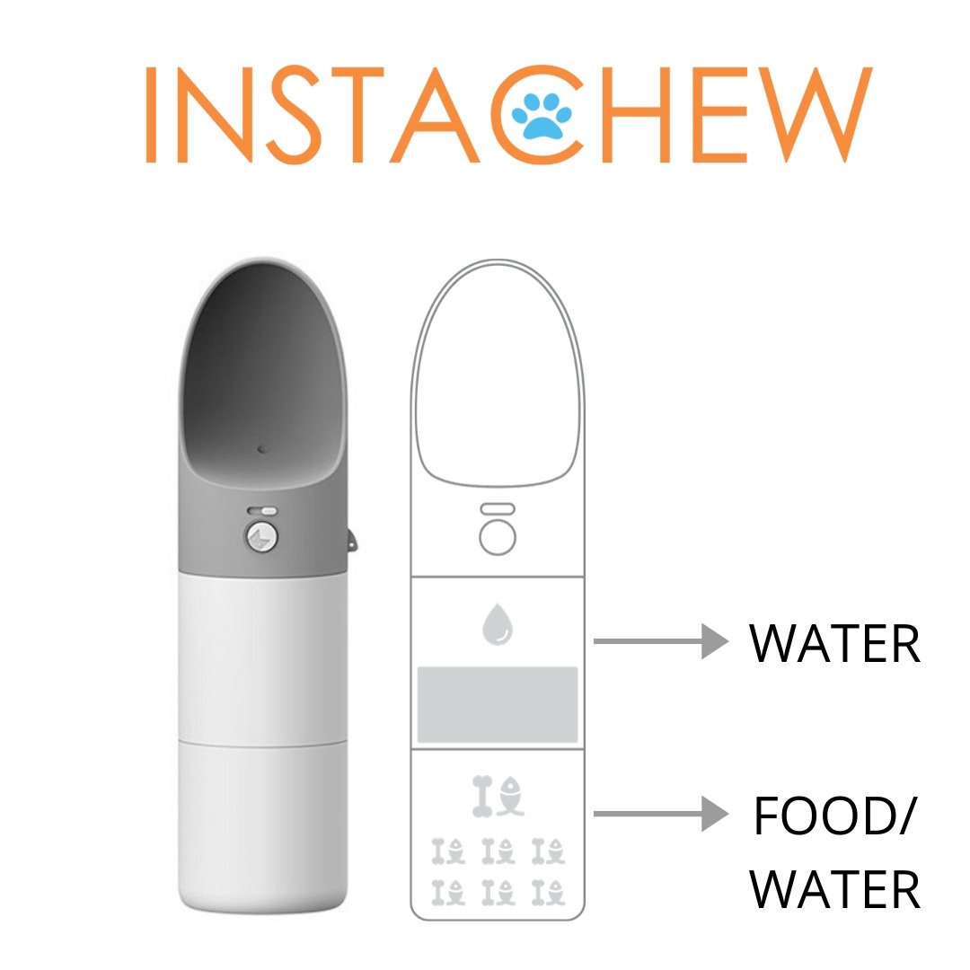 Instachew Rover Pet Travel Bottle - Dog Water Bottle & Food Dispenser