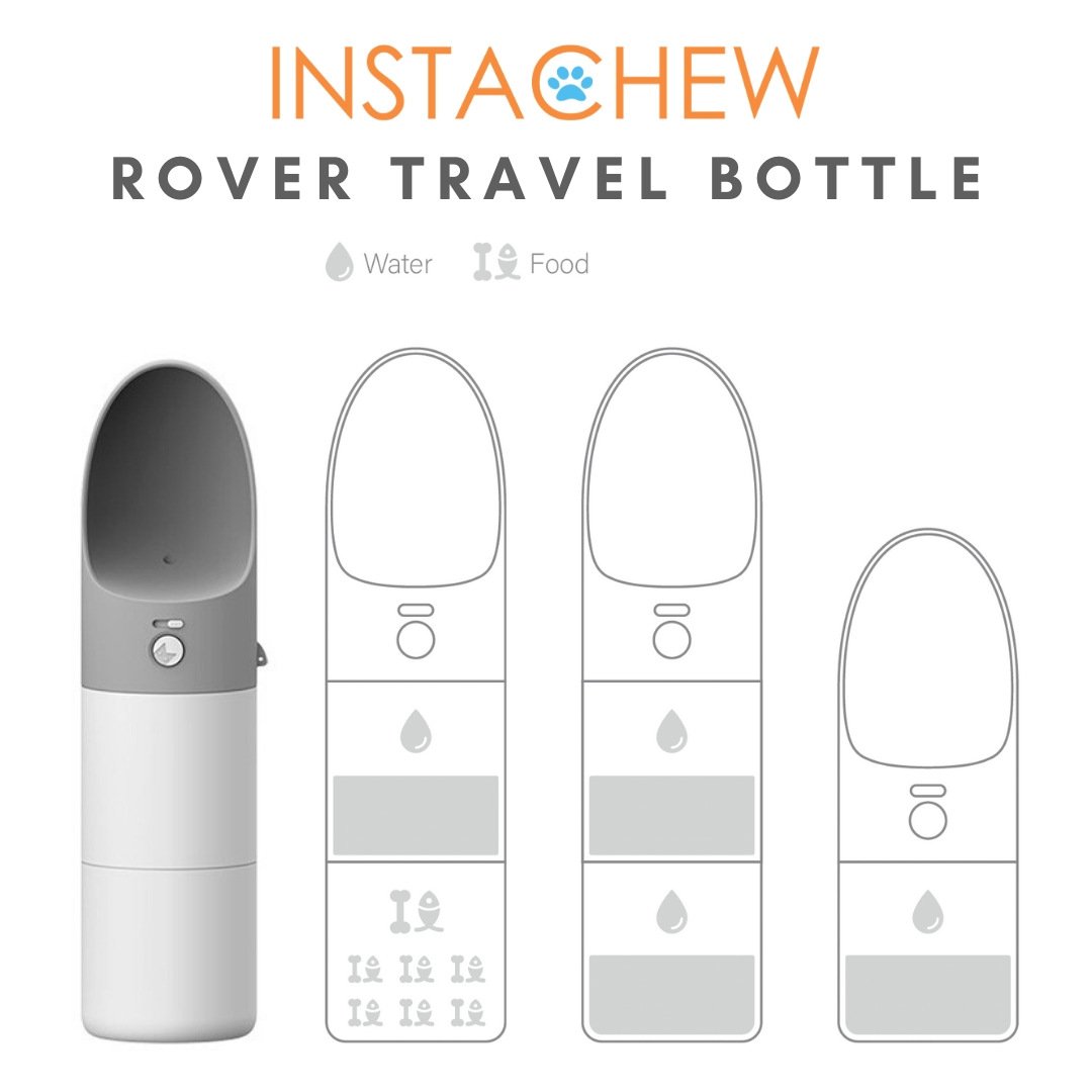 Instachew Rover Pet Travel Bottle - Dog Water Bottle & Food Dispenser