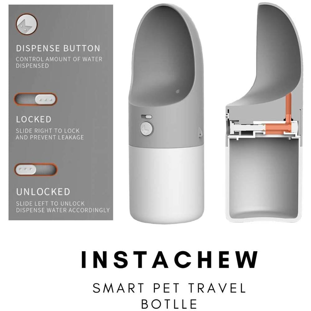 Instachew Rover Pet Travel Bottle - Dog Water Bottle & Food Dispenser