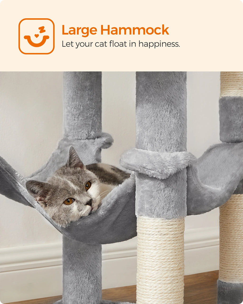 Feandrea Cat Tree (56.3") - Multi-Level Cat Tower for Indoor Cats