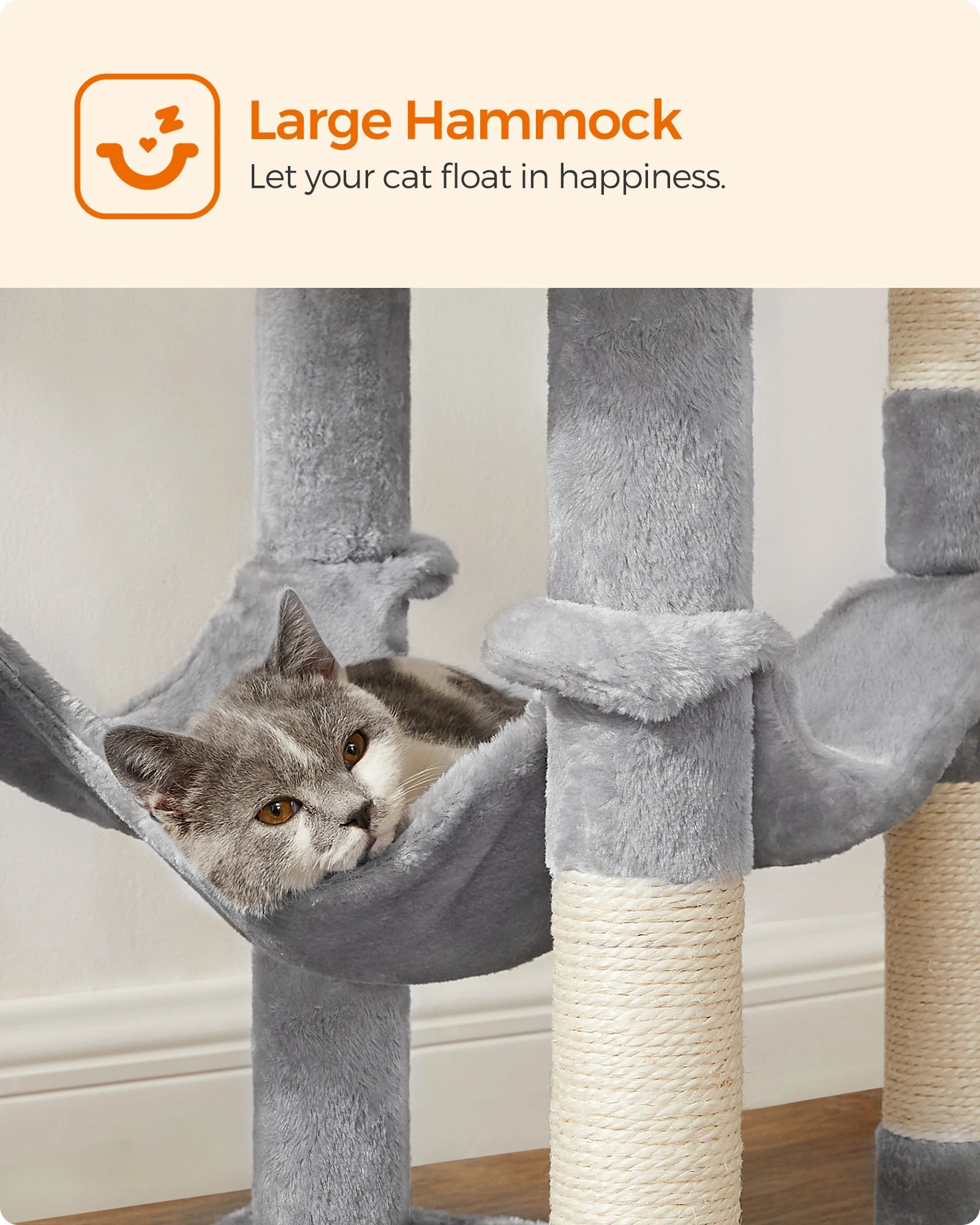 Feandrea Cat Tree (56.3") - Multi-Level Cat Tower for Indoor Cats