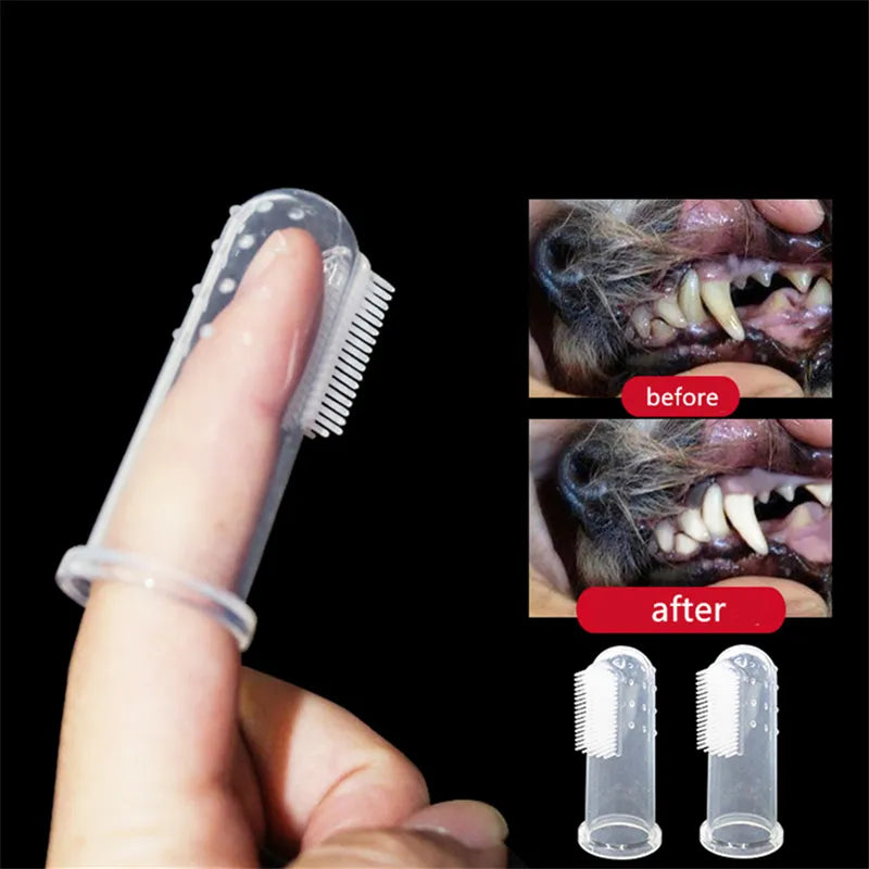 Super Soft Pet Finger Toothbrush - Teddy Dog & Cat Dental Tool
