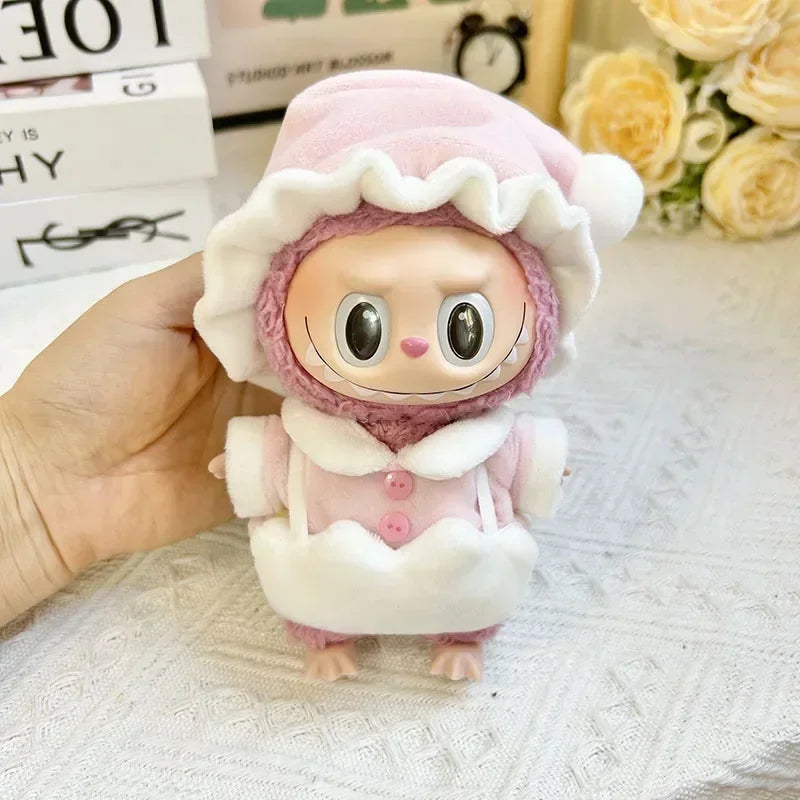 17cm Cute Mini Plush Doll'S Clothes Outfit Accessories  Labubu Idol Dolls shark onesie Clothing DIY Girl Gift
