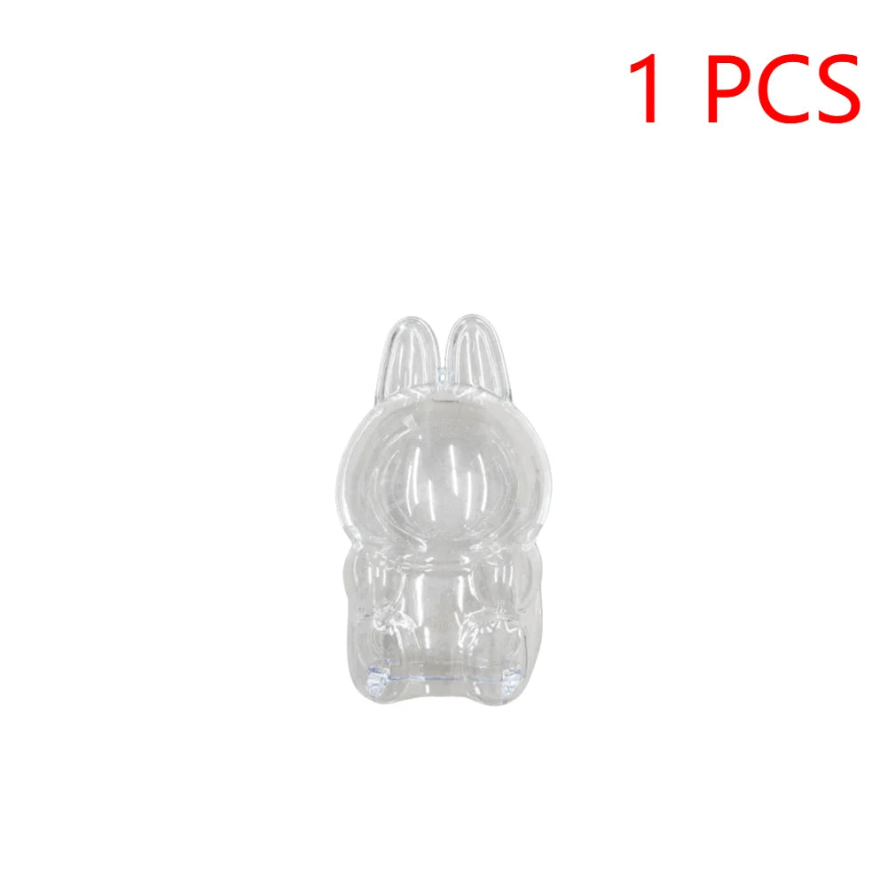 For Labubu Transparent Protective Cover 1-5PC Monster Toy Elf Doll Case Storage Box Cute Elf Plushie Display Cover for Doll Gift