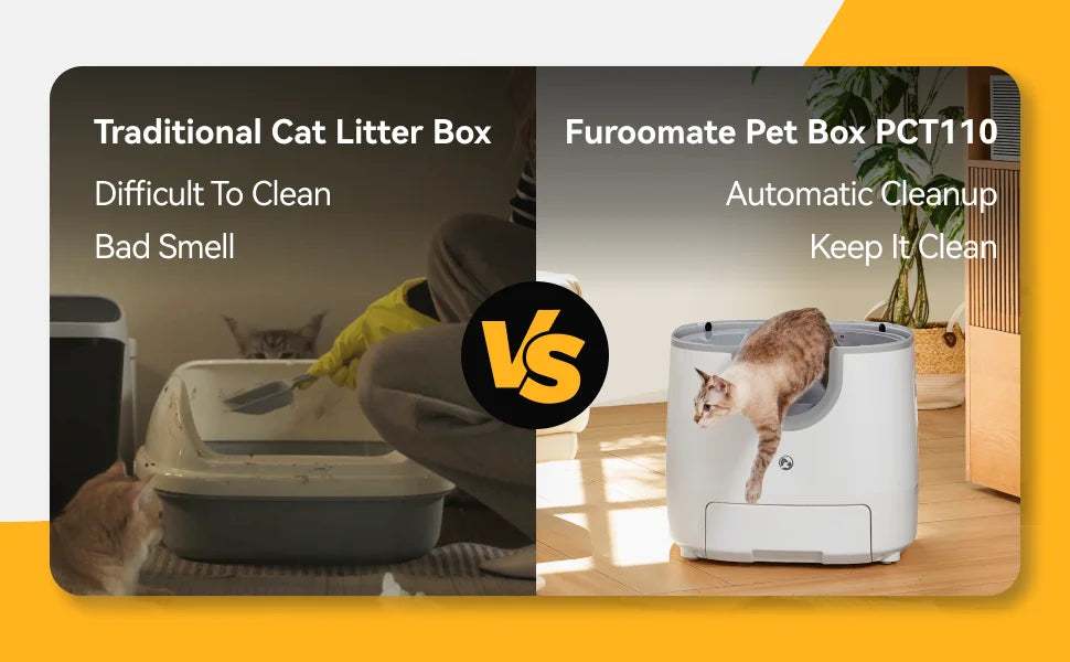 Self-Cleaning Cat Litter Box - Open-Top Design for Multi-Cat Homes