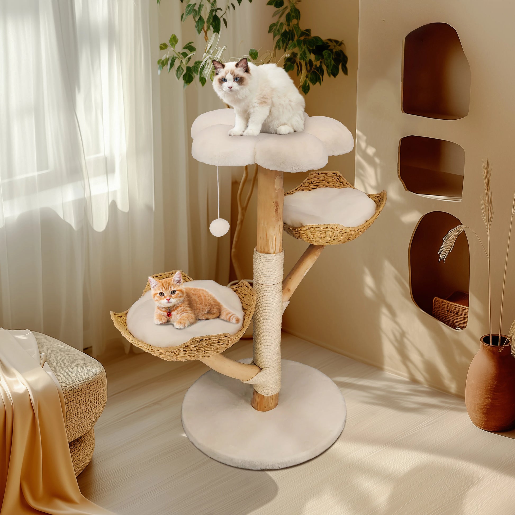 Bingopaw Cat Tree Tower Condo - Multi-Level Scratch Post for Kittens