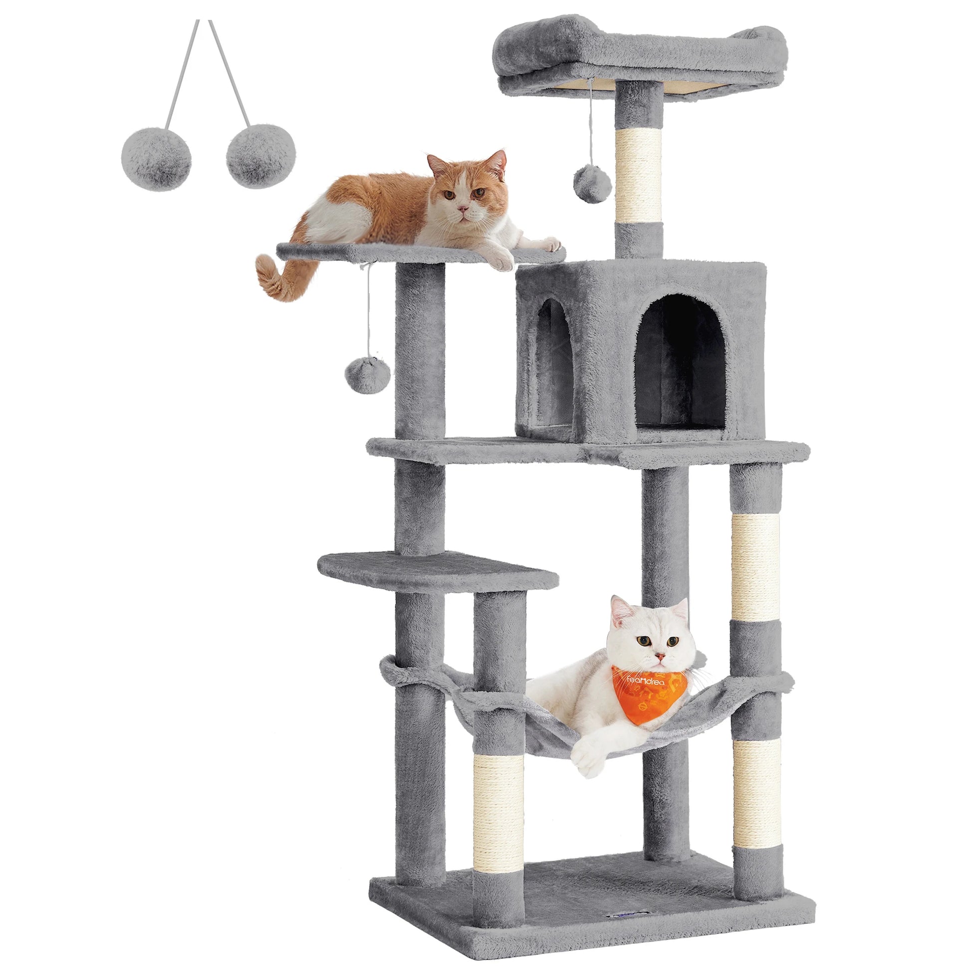Feandrea Cat Tree (56.3") - Multi-Level Cat Tower for Indoor Cats