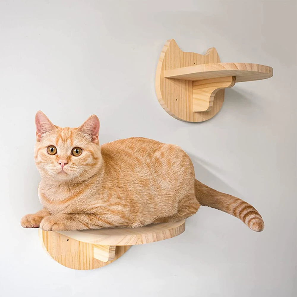 Cat Wall Mounted Wooden Furniture - Climbing Ladder & Cat Hammock