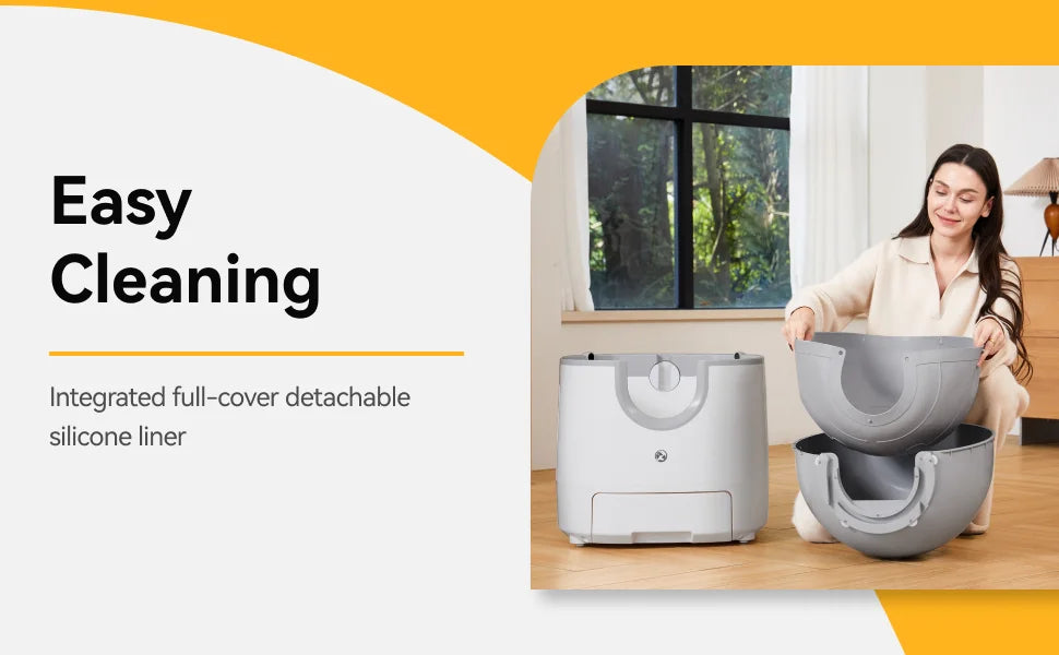 Self-Cleaning Cat Litter Box - Open-Top Design for Multi-Cat Homes