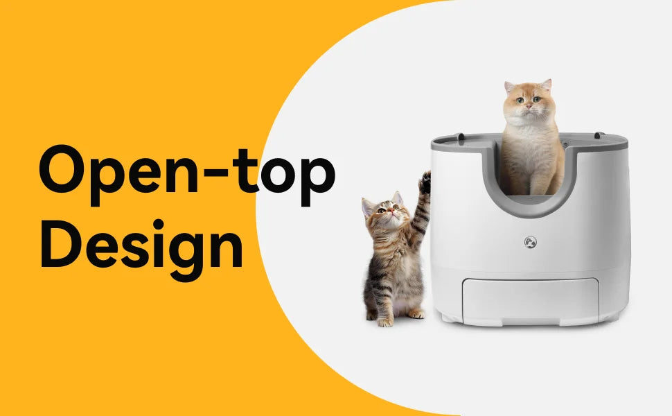 Self-Cleaning Cat Litter Box - Open-Top Design for Multi-Cat Homes