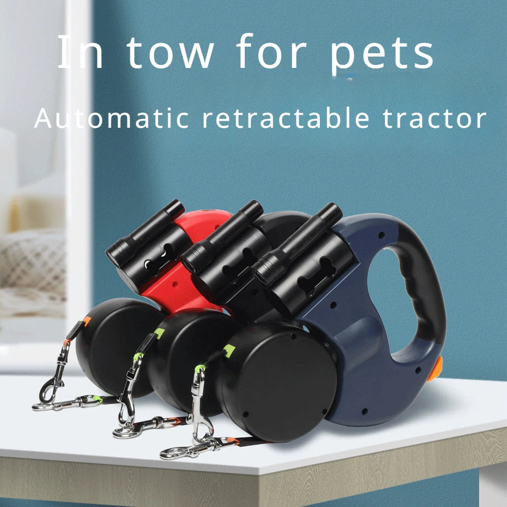 Automatic Retractable Two-End Pet Leash - Dog Leash with Flashlight
