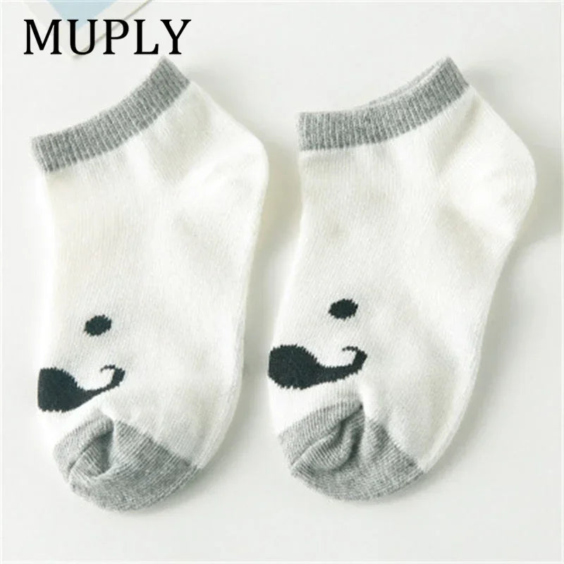 5 Pair/Lot Cotton Baby Socks - Mustache Print for Girls & Boys