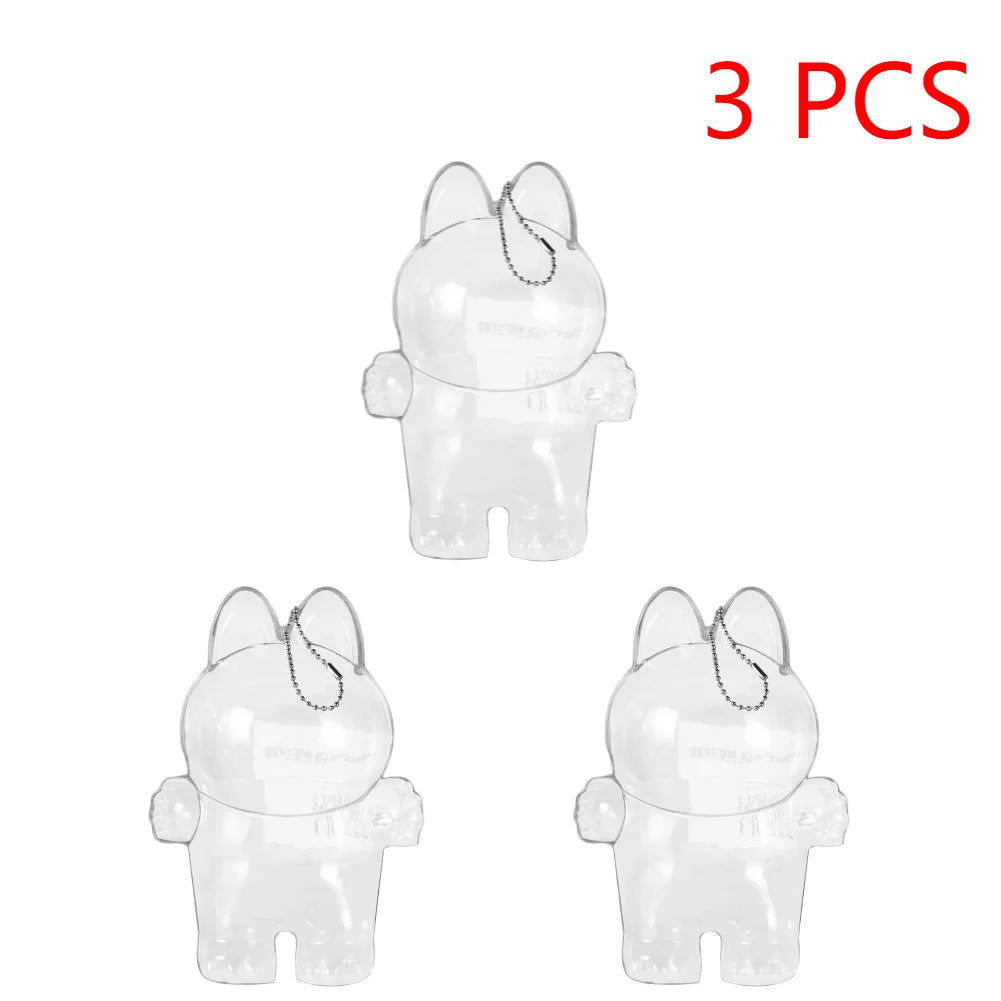 For Labubu Transparent Protective Cover 1-5PC Monster Toy Elf Doll Case Storage Box Cute Elf Plushie Display Cover for Doll Gift