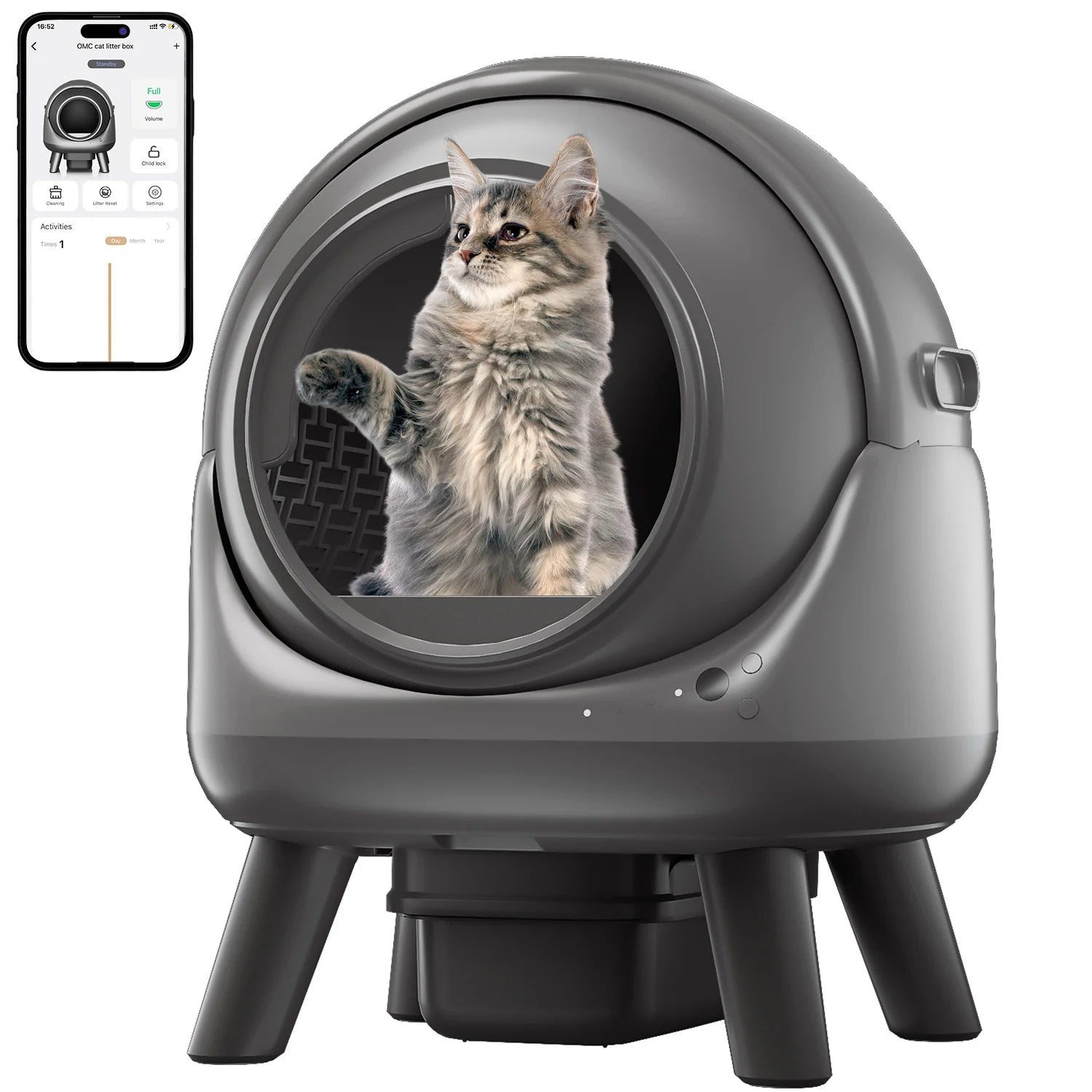 REDSASA 75L Automatic Smart Cat Litter Box - Self-Cleaning & App Control