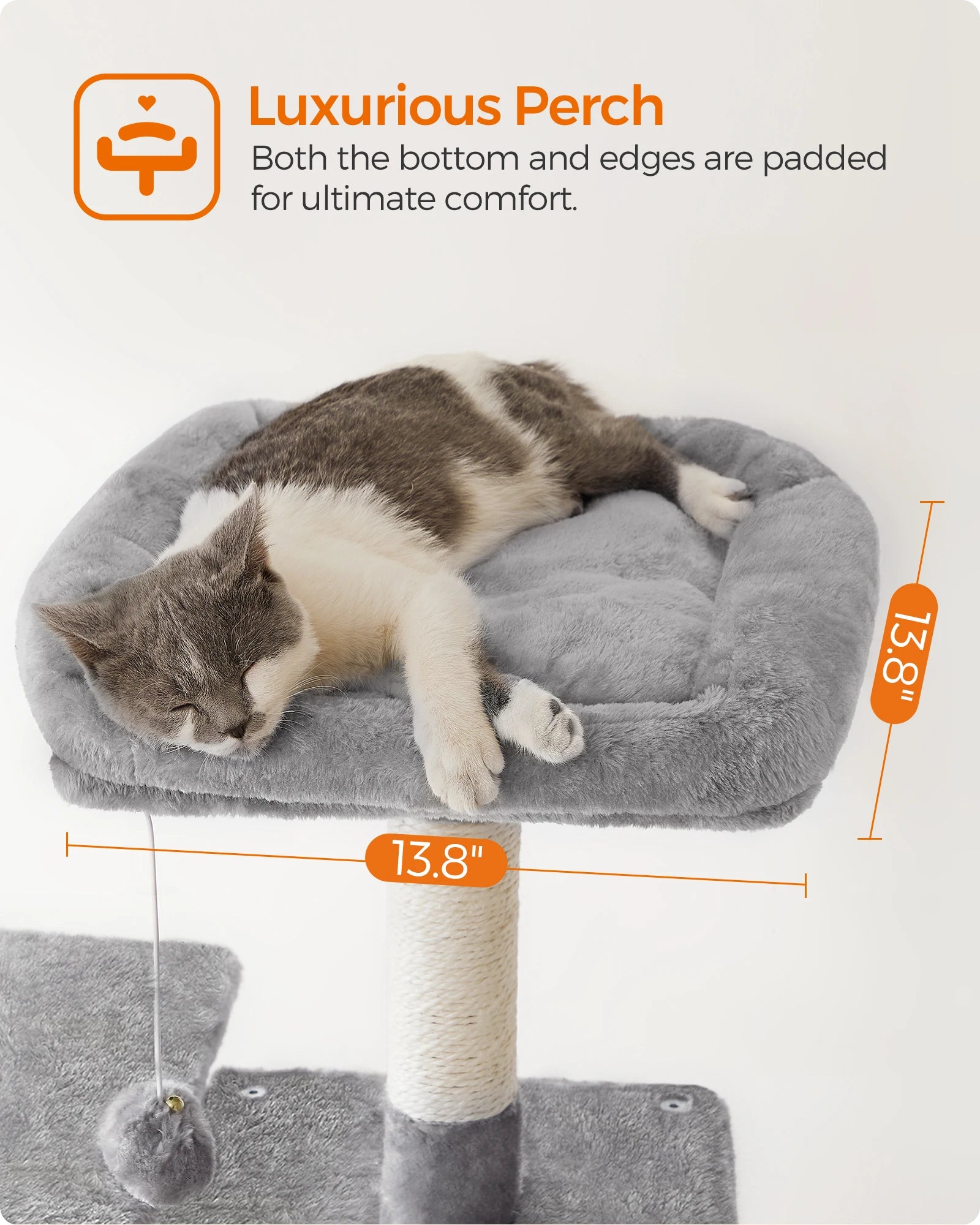 Feandrea Cat Tree (56.3") - Multi-Level Cat Tower for Indoor Cats