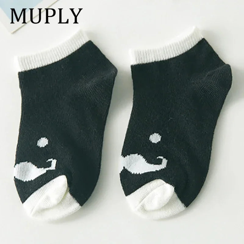 5 Pair/Lot Cotton Baby Socks - Mustache Print for Girls & Boys