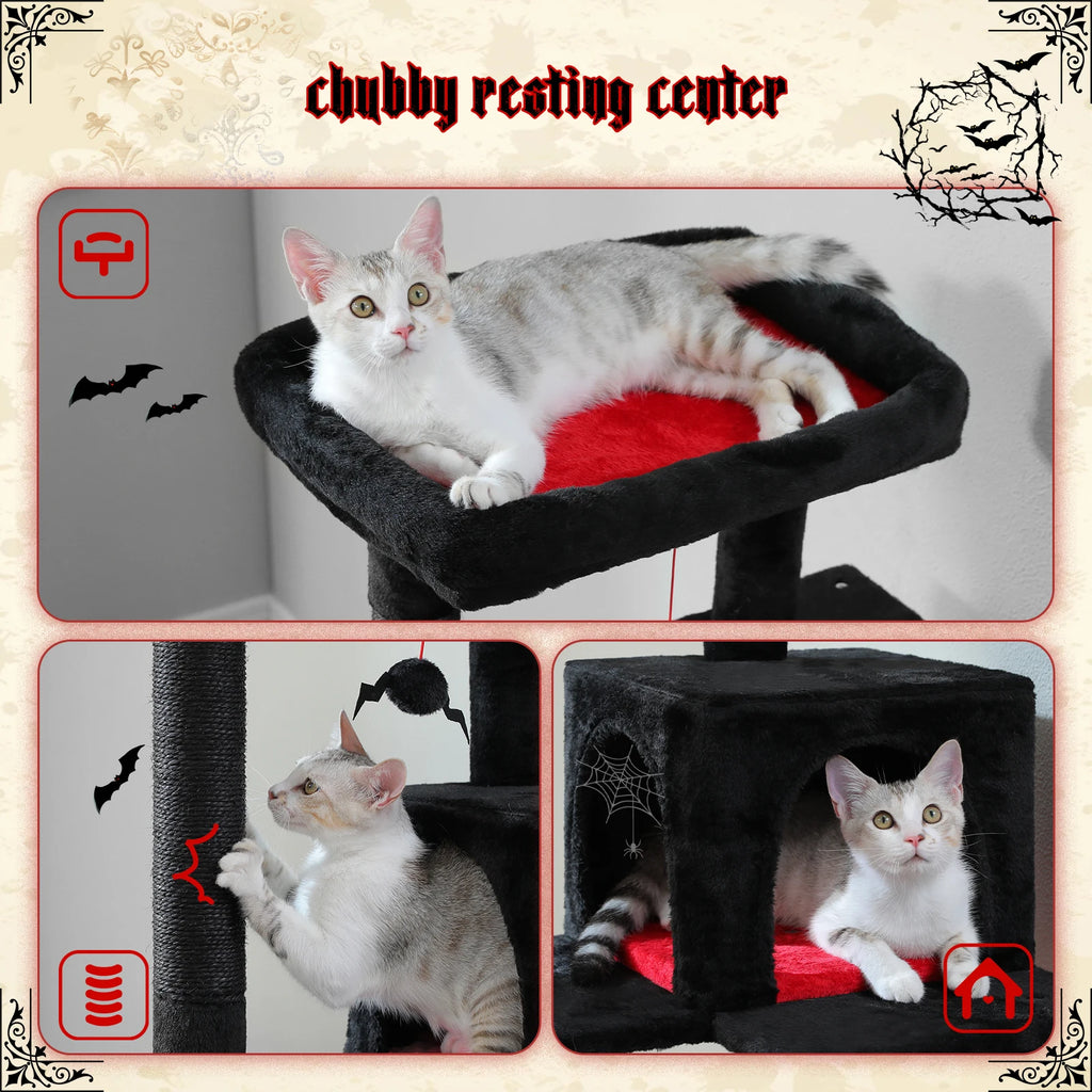 5-Level Cat Tower for Large Cats - Condo, Hammock & Perch