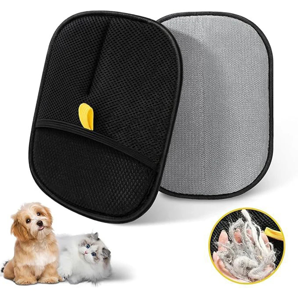 Pet Hair Remover Mitt - Dual-Sided Grooming Gloves for Dogs & Cats