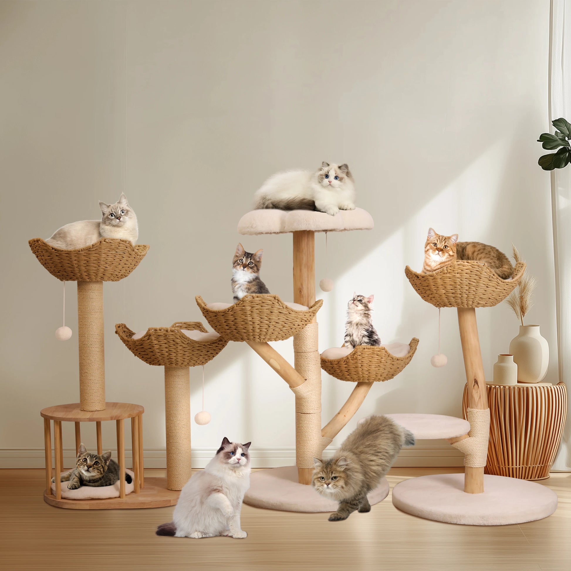 Bingopaw Cat Tree Tower Condo - Multi-Level Scratch Post for Kittens