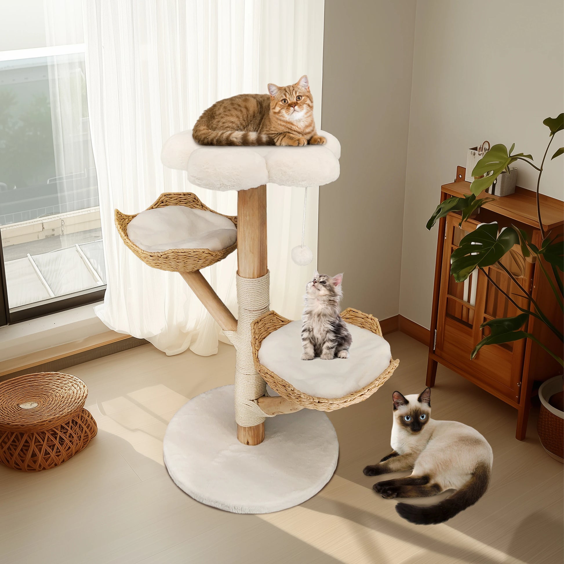 Bingopaw Cat Tree Tower Condo - Multi-Level Scratch Post for Kittens
