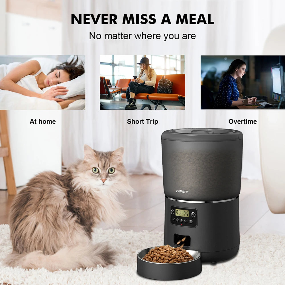 NPET 4L Automatic Smart Pet Feeder - For Cats, Dogs & Multiple Pets