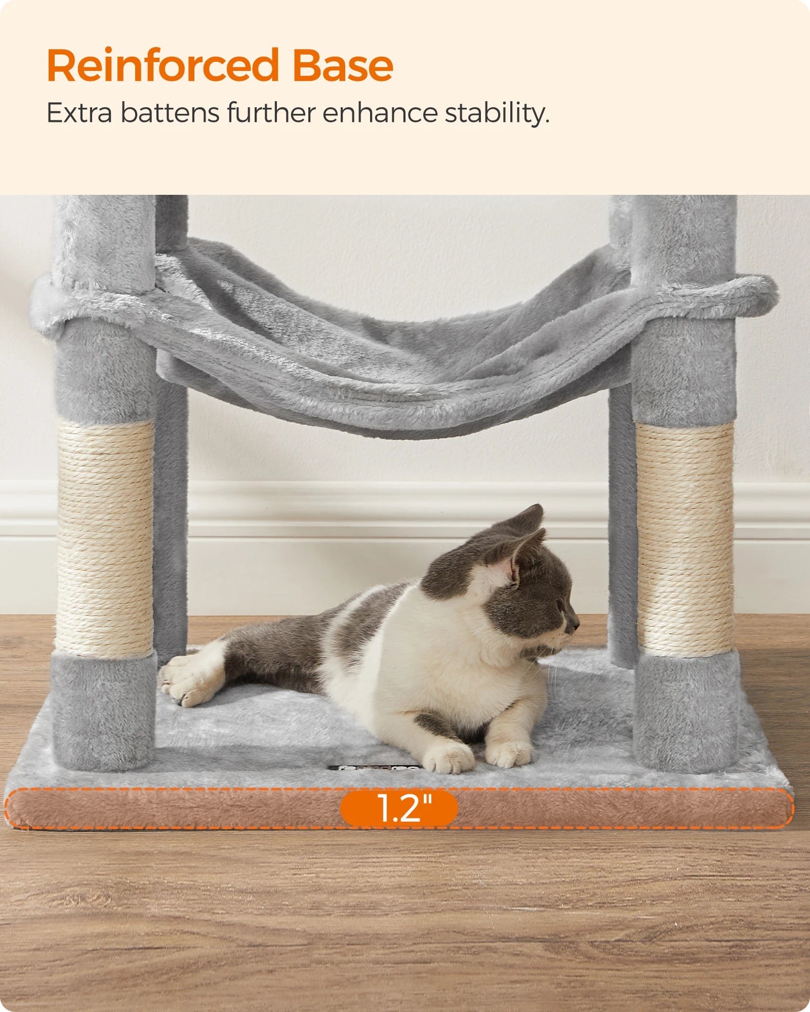 Feandrea Cat Tree (56.3") - Multi-Level Cat Tower for Indoor Cats