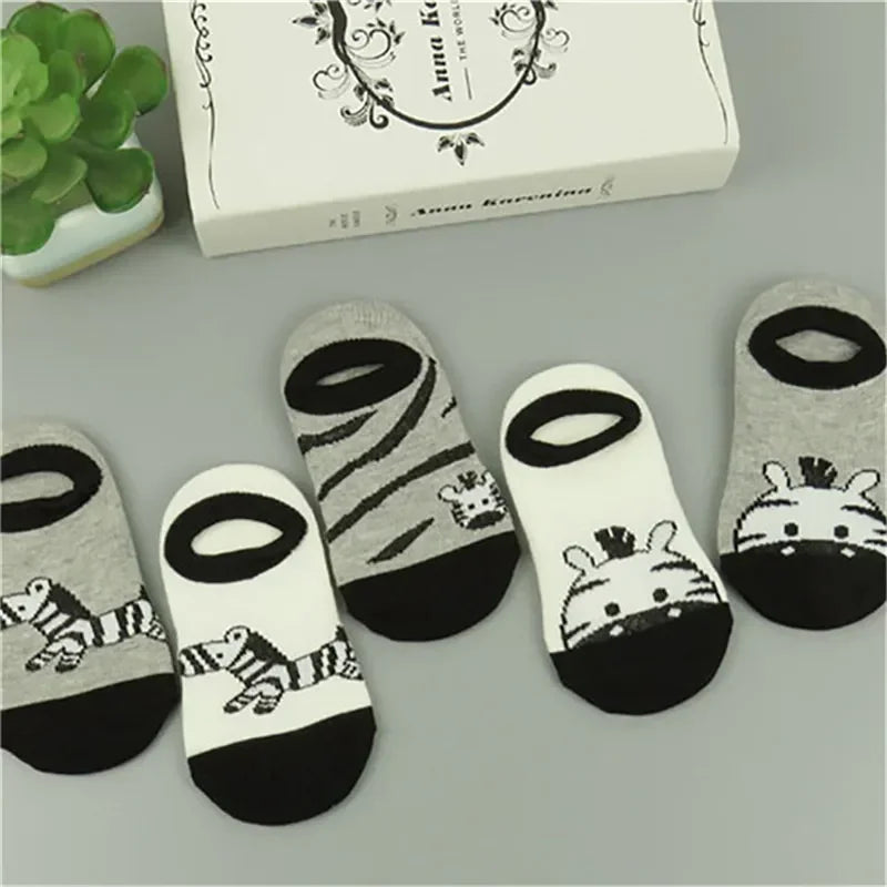 5 Pair/Lot Cotton Baby Socks - Mustache Print for Girls & Boys