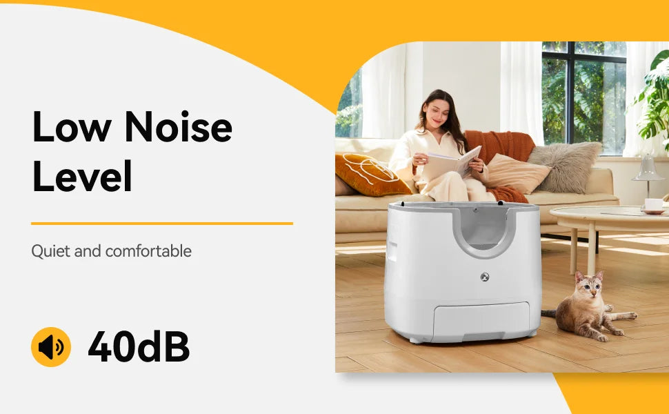 Self-Cleaning Cat Litter Box - Open-Top Design for Multi-Cat Homes