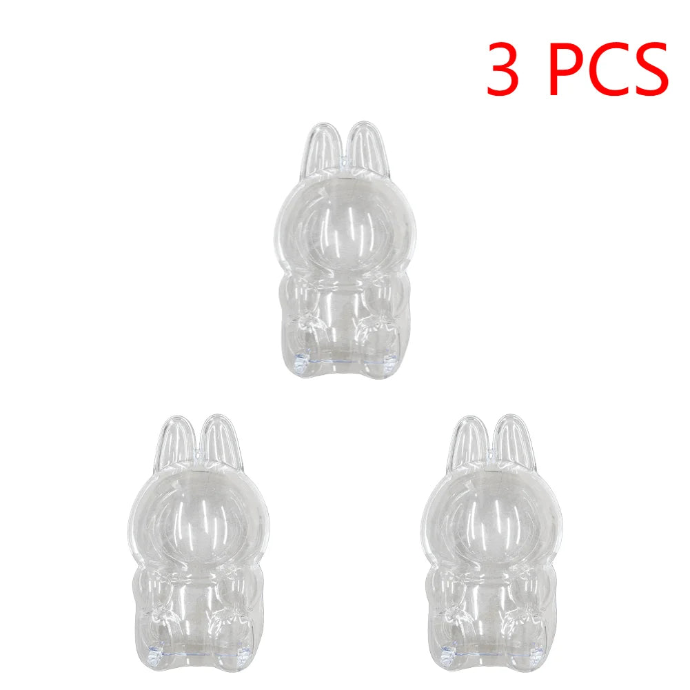 For Labubu Transparent Protective Cover 1-5PC Monster Toy Elf Doll Case Storage Box Cute Elf Plushie Display Cover for Doll Gift