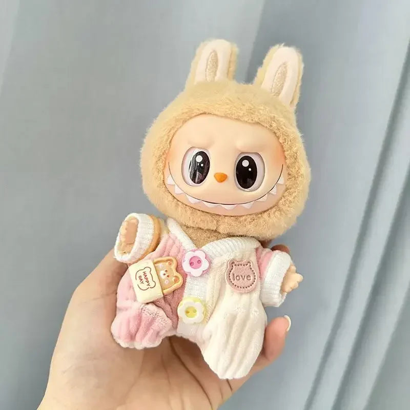 17cm Cute Mini Plush Doll'S Clothes Outfit Accessories  Labubu Idol Dolls shark onesie Clothing DIY Girl Gift