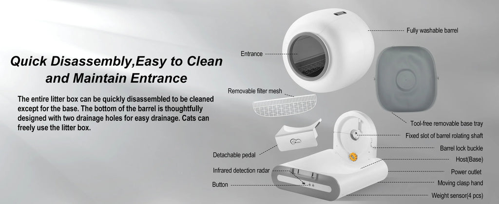 DOEL Automatic Cat Litter Box - Self Cleaning with App Control
