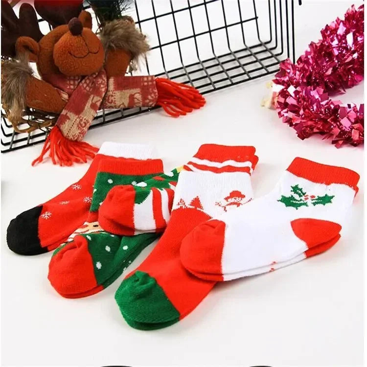 5 Pair/Lot Cotton Baby Socks - Mustache Print for Girls & Boys