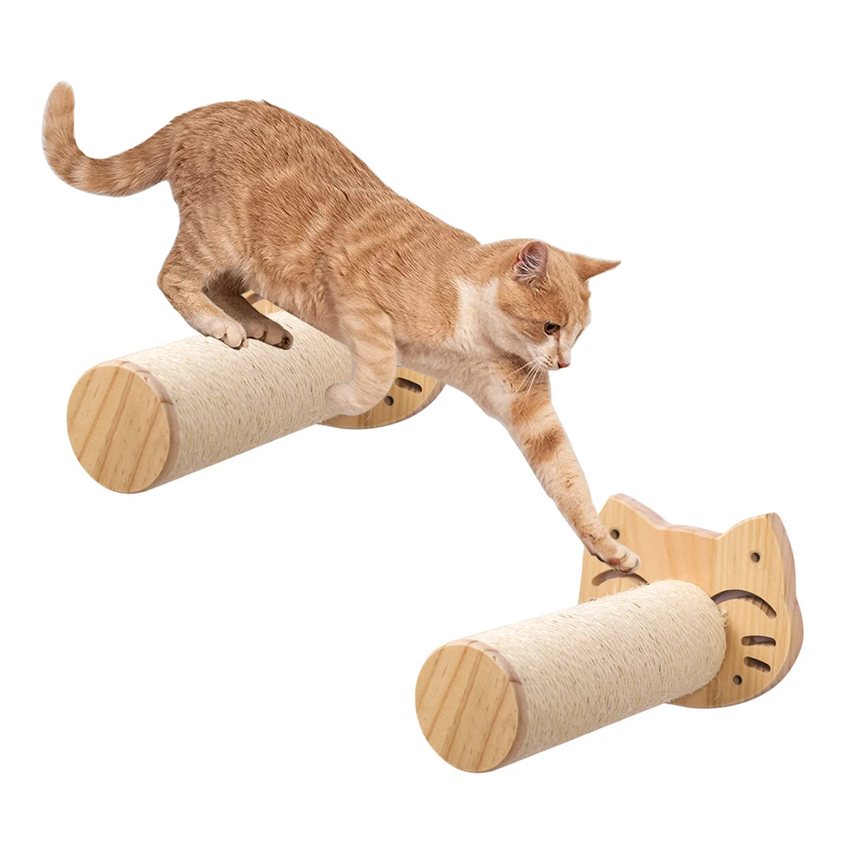 Cat Wall Mounted Wooden Furniture - Climbing Ladder & Cat Hammock