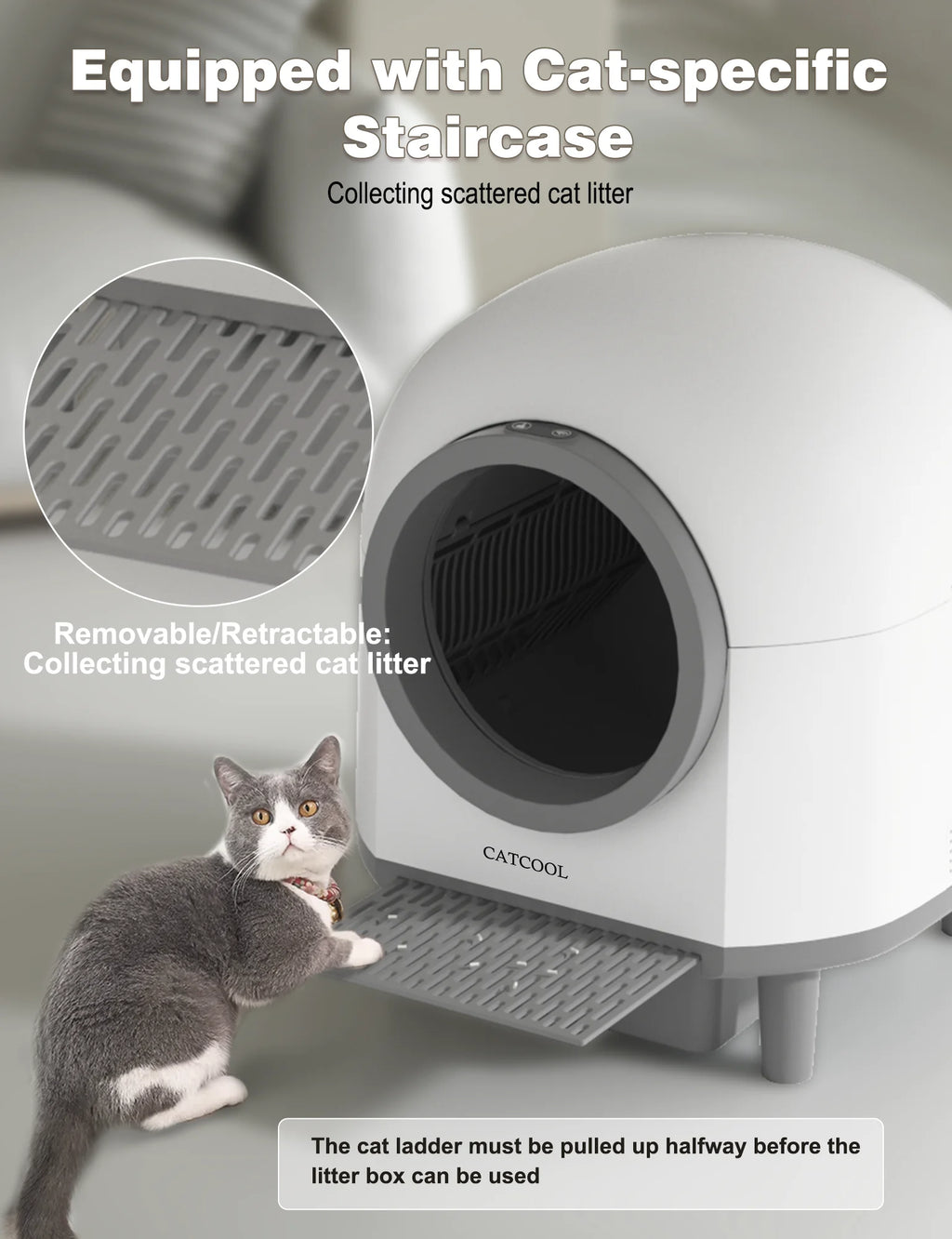 OMCPET Automatic Smart Cat Litter Box - Self Cleaning Sandbox & App Control