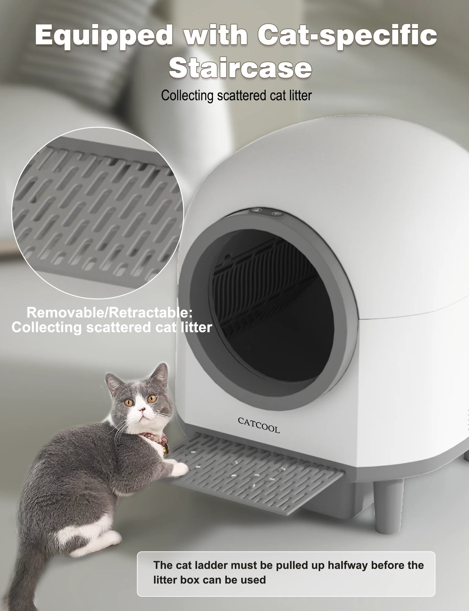 OMCPET Automatic Smart Cat Litter Box - Self Cleaning Sandbox & App Control