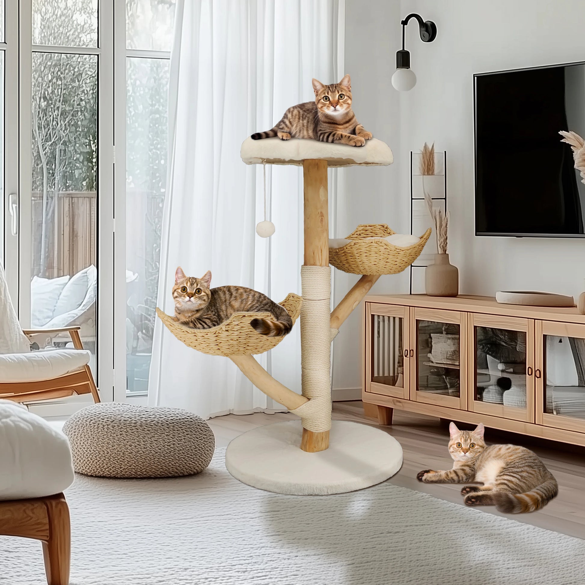 Bingopaw Cat Tree Tower Condo - Multi-Level Scratch Post for Kittens