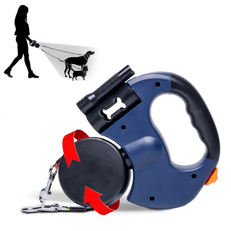 Automatic Retractable Two-End Pet Leash - Dog Leash with Flashlight