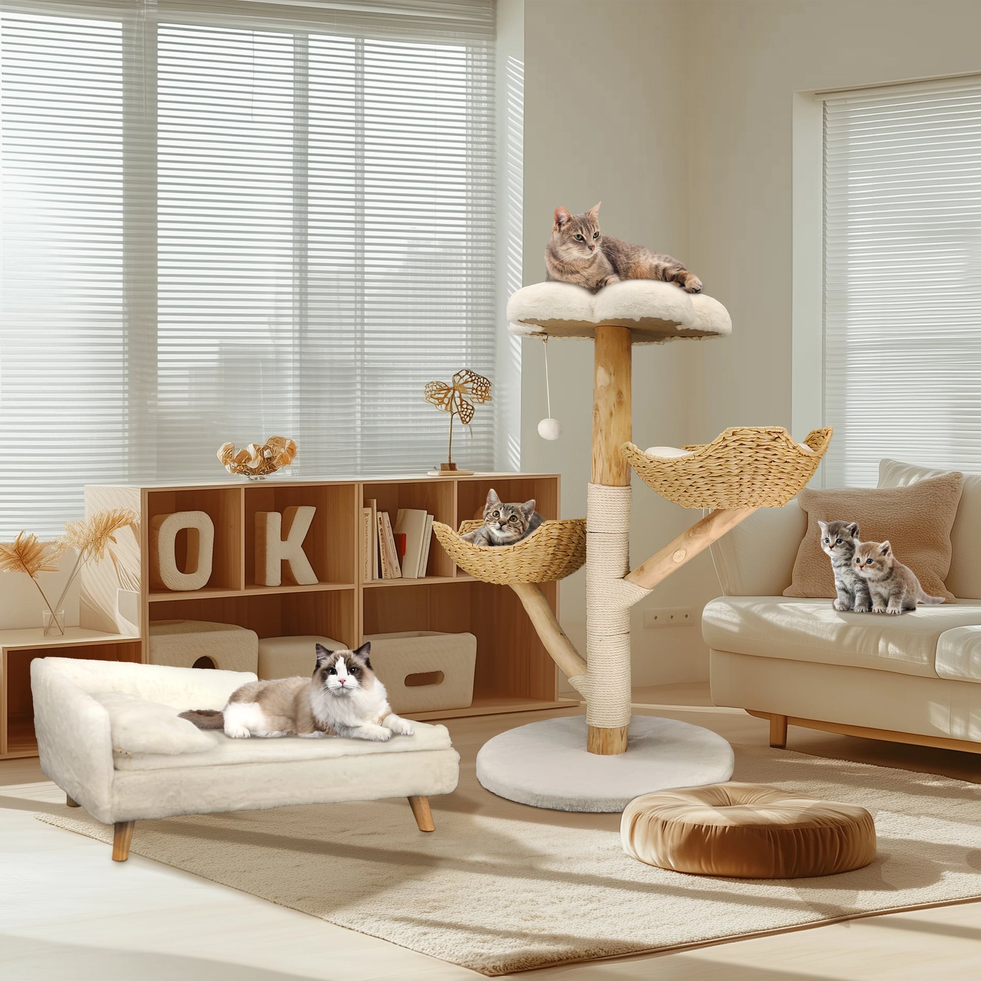 Bingopaw Cat Tree Tower Condo - Multi-Level Scratch Post for Kittens