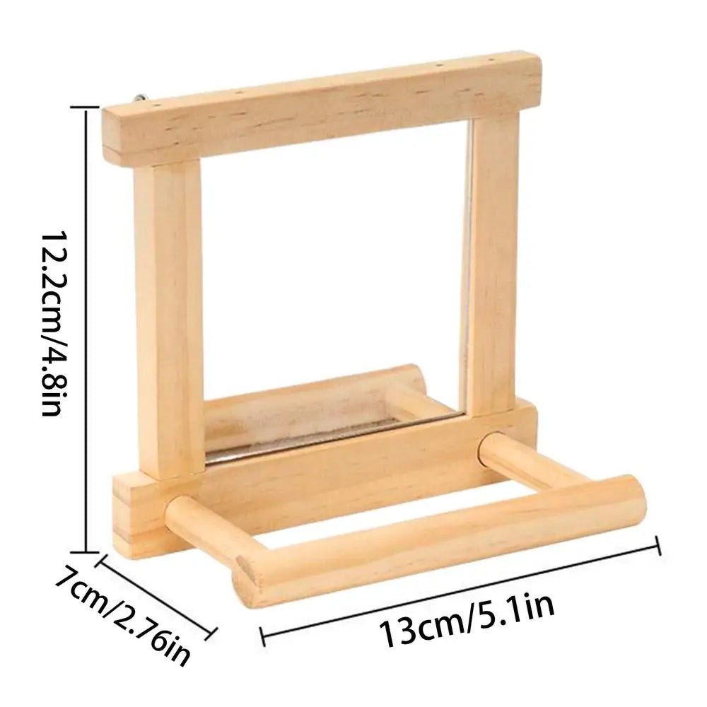 Bird Mirror Perches for Cage - Cockatiel Climbing Branch Toy