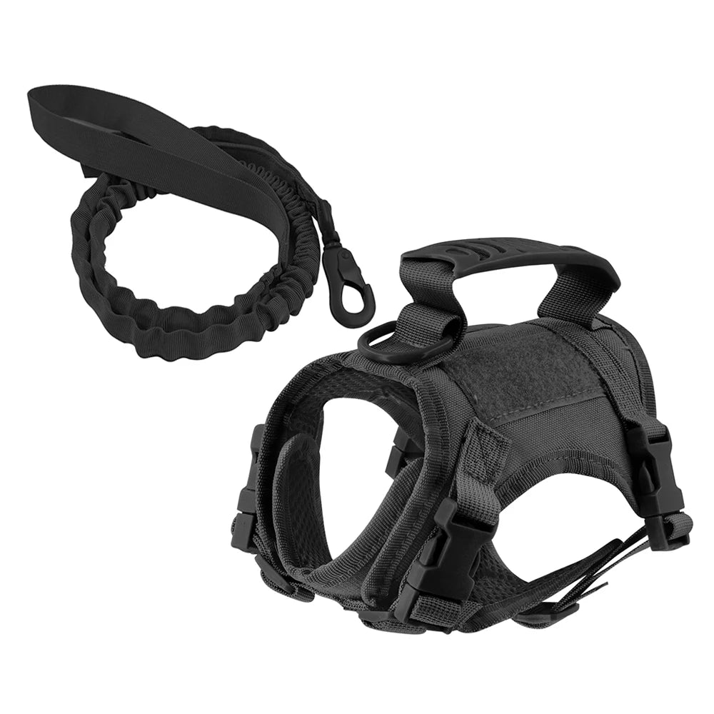 Tactical Puppy Harness Leash Set - Adjustable Vest for Small Dogs