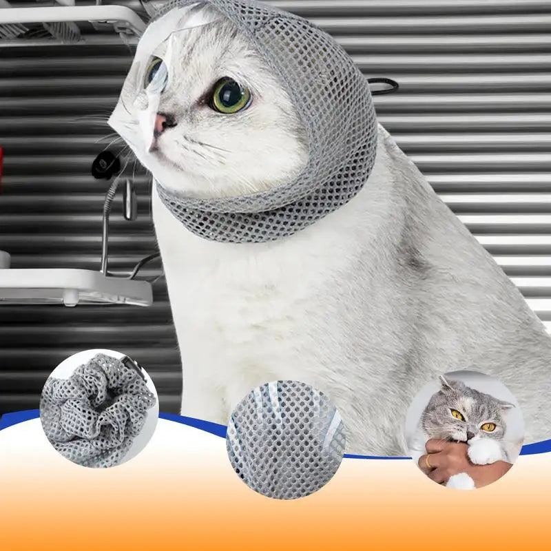 Cat Hood Anti-Bite Breathable - Kitten Face Protection Muzzle