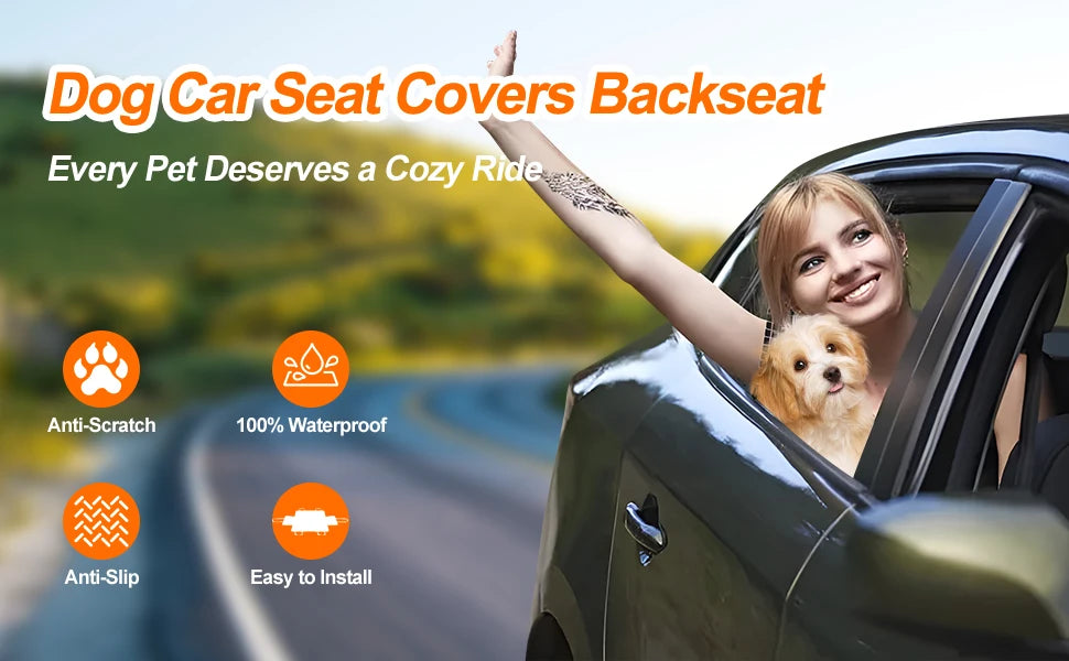 Waterproof Pet Travel Accessories - Foldable Dog Car Seat Cover