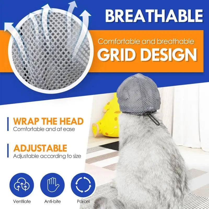 Cat Hood Anti-Bite Breathable - Kitten Face Protection Muzzle