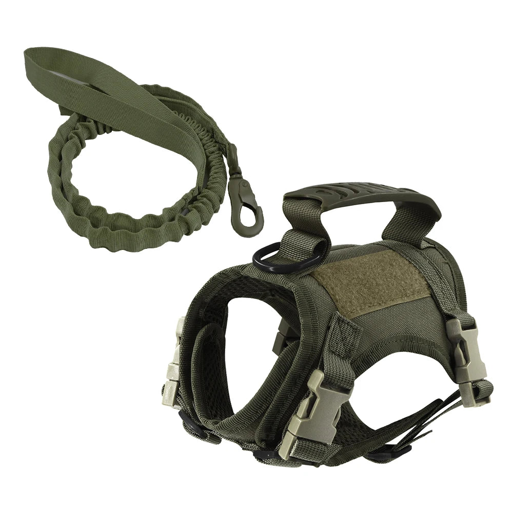 Tactical Puppy Harness Leash Set - Adjustable Vest for Small Dogs