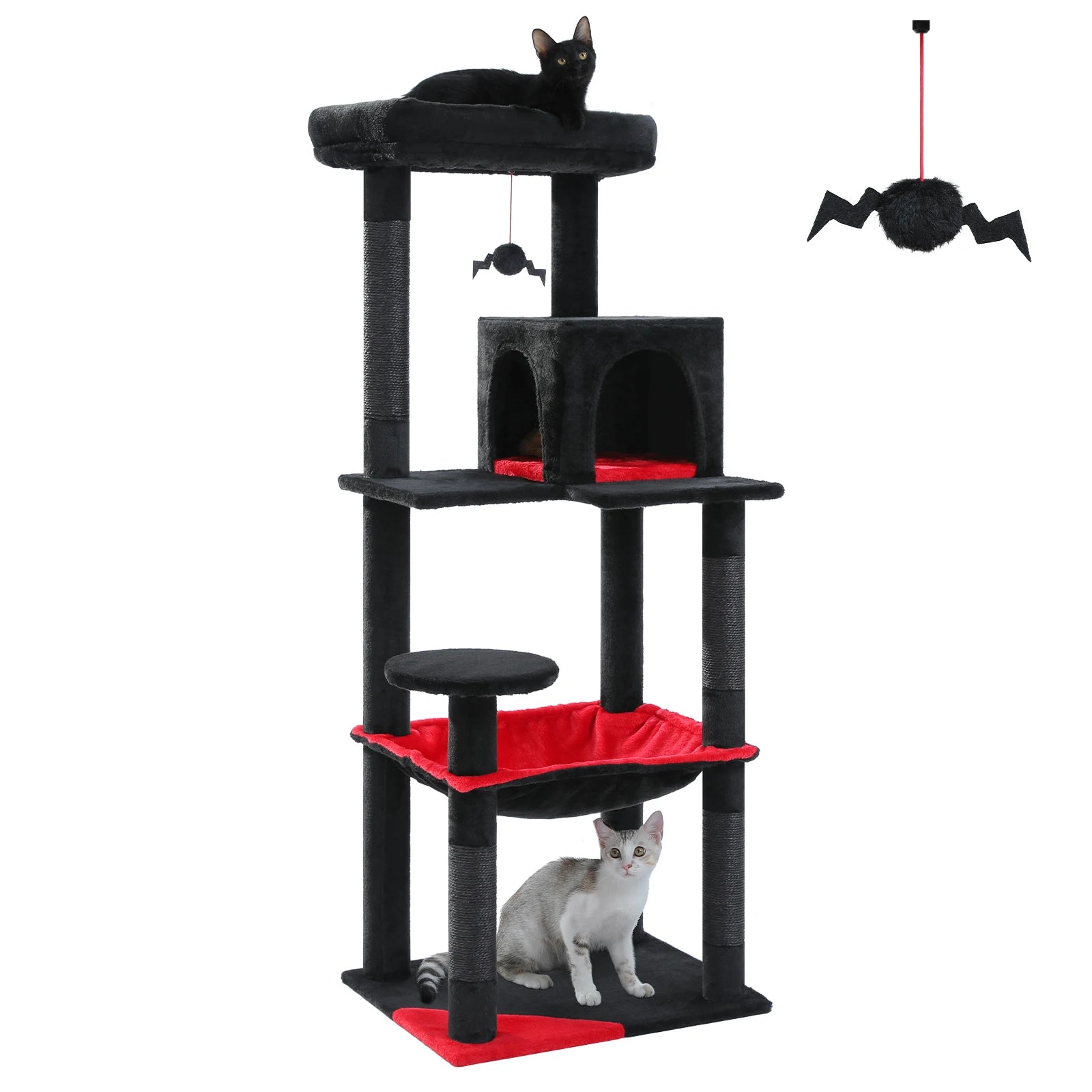 5-Level Cat Tower for Large Cats - Condo, Hammock & Perch