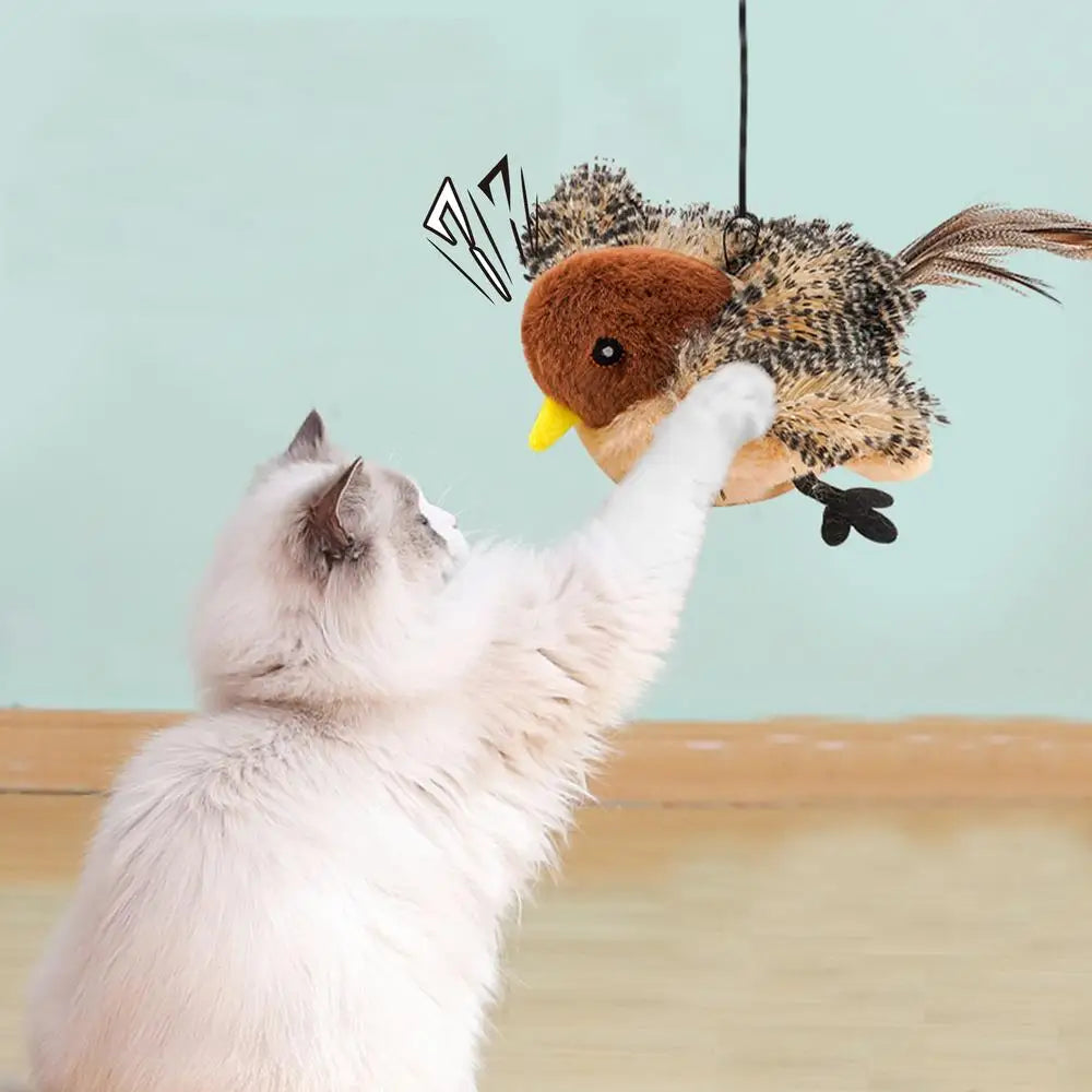 Flappy Bird Cat Toy Rechargeable - Pet Interactive Plush Toy