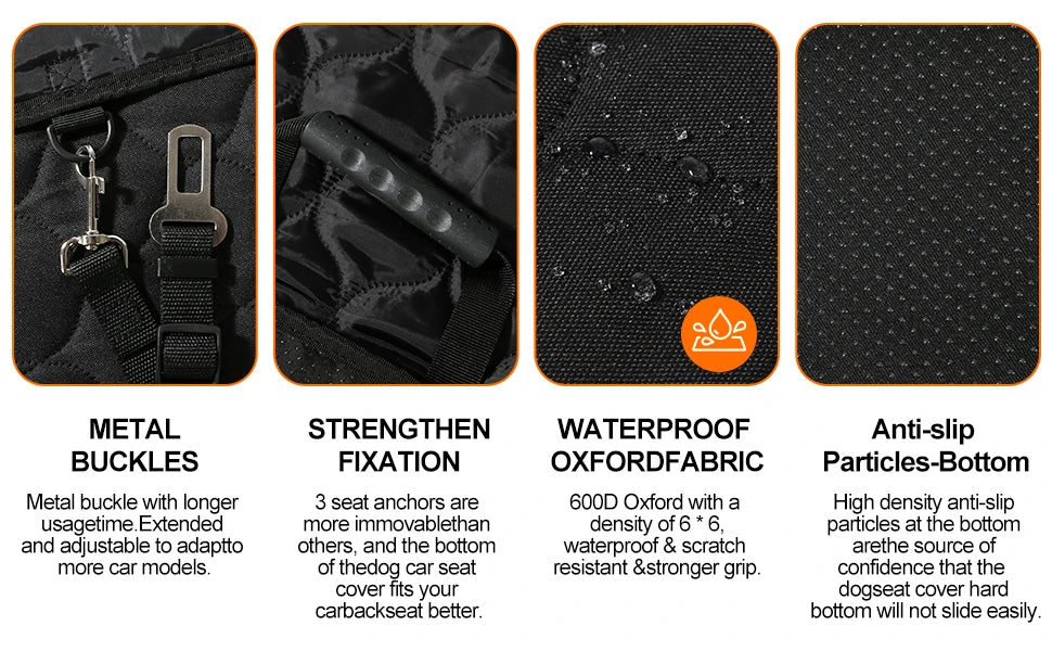 Waterproof Pet Travel Accessories - Foldable Dog Car Seat Cover