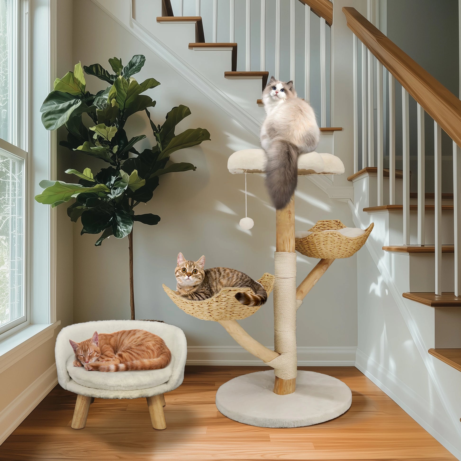 Bingopaw Cat Tree Tower Condo - Multi-Level Scratch Post for Kittens