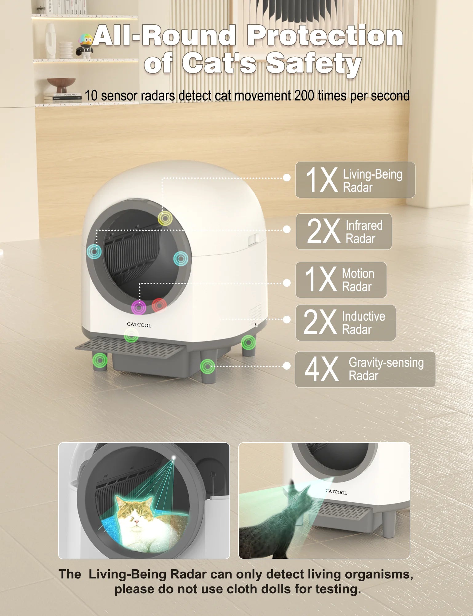OMCPET Automatic Smart Cat Litter Box - Self Cleaning Sandbox & App Control